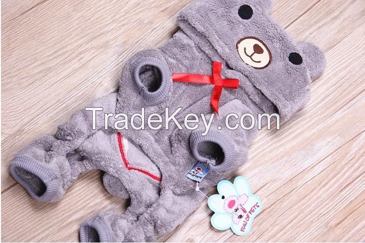 Brand 2014 cheap winter autumn dog cat clothes for small large dog cute cachorro pet bear clothing for chihuahua toddle costume