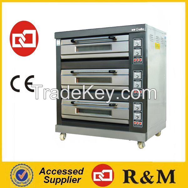3 decks 6 trays commercial deck oven