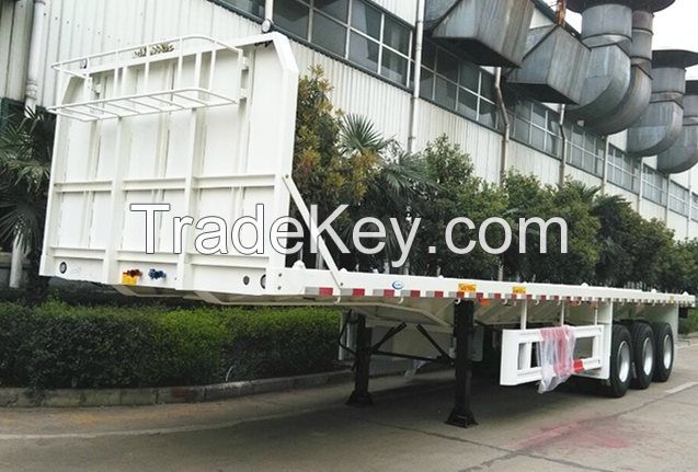 PANDA 3 Axle 40ft flatbed container semi trailer high bed trailer  for sale