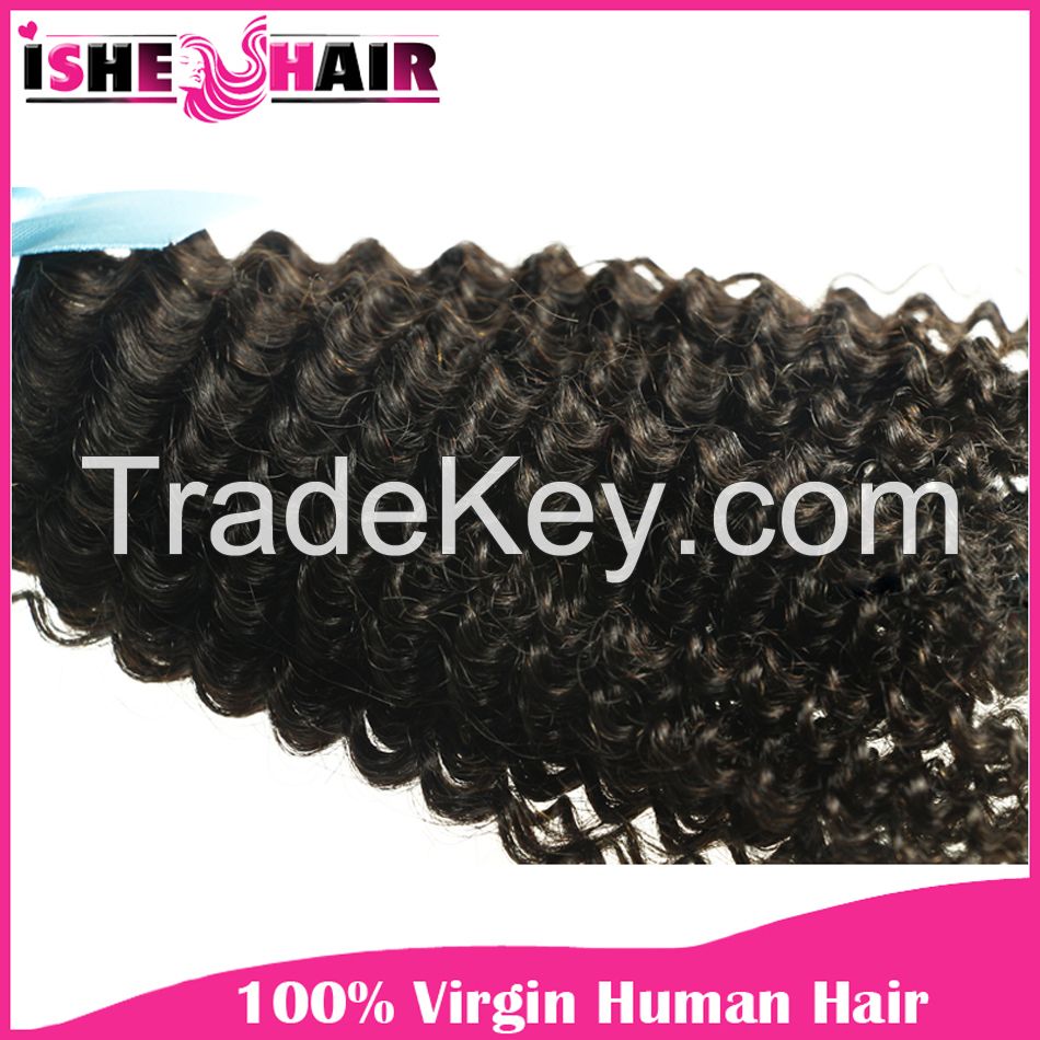 Popular 6A Brazilian Virgin Human Hair Extensions Kinky Curly Wave 1 2 3 lot Black Weave Beauty US 