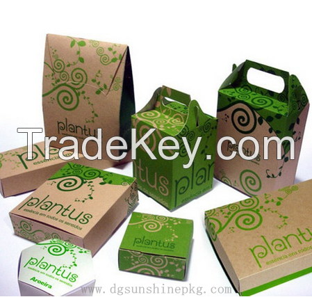 Delicate kraft paper boxes and bags with handle