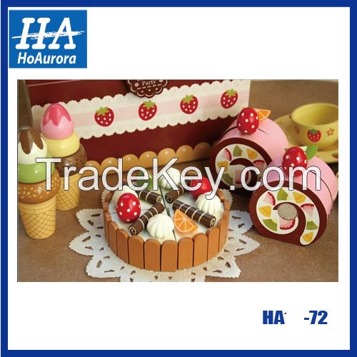 Kids Wooden Play Kitchens Food Cakes 