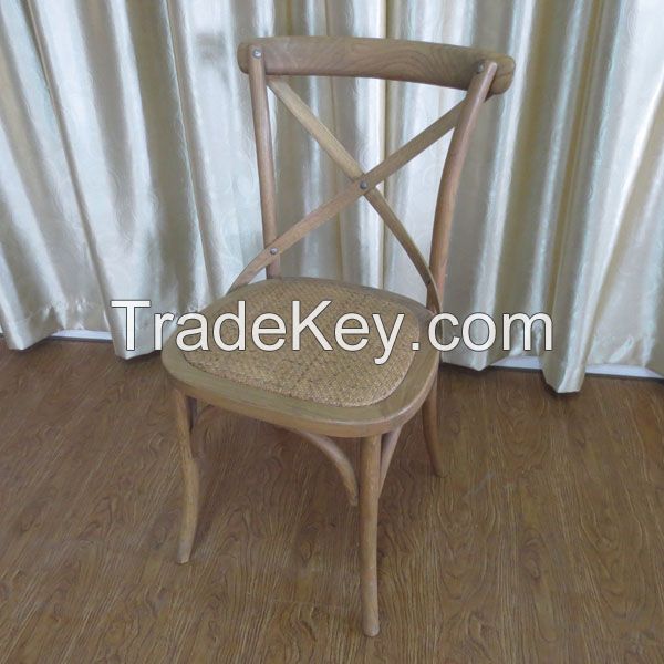 solid oak wooden cross back chair