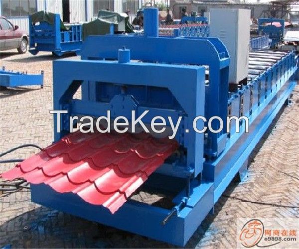 Colored Glazed Steel Roof Tile Roll Forming Machine