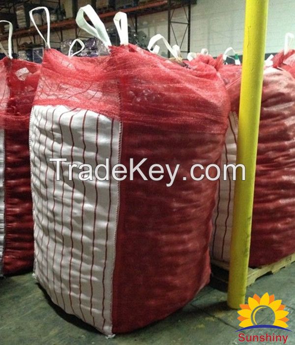 1ton pp mesh bag, pp mesh big bag for firewood, potatoes, fish, onion