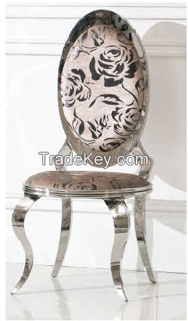 stainless steel flame plus coloured flannelette dinning chair 