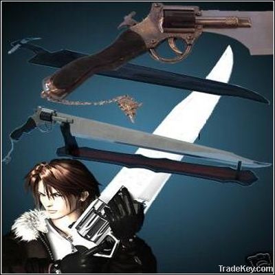 Fantasy Functional Gunblade Revolver Sword