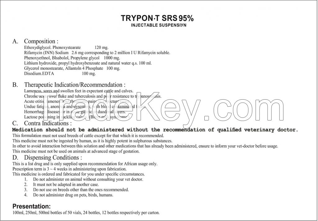 Trypon-T SRS cattle vaccine