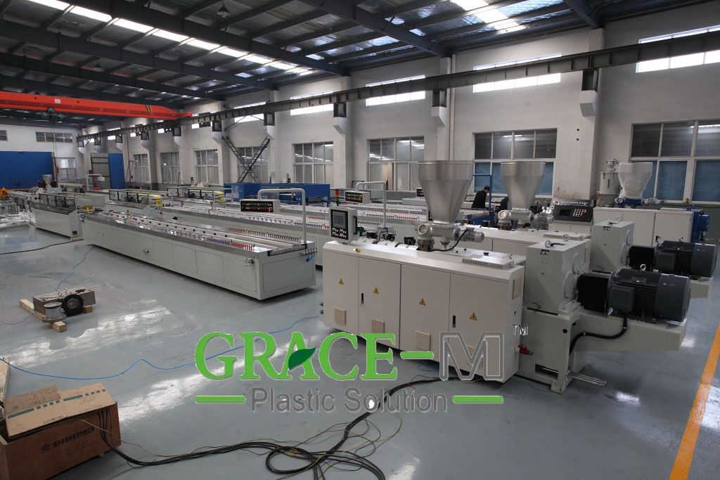 PVC profile extrusion line