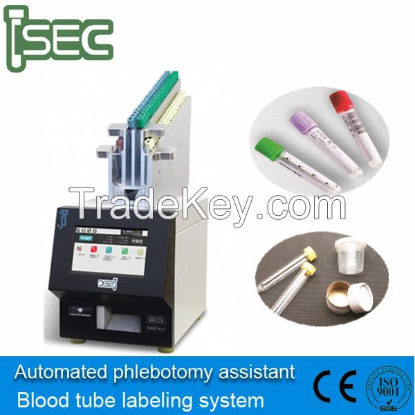 Automated queuing calling and blood tube labeler medical equipment