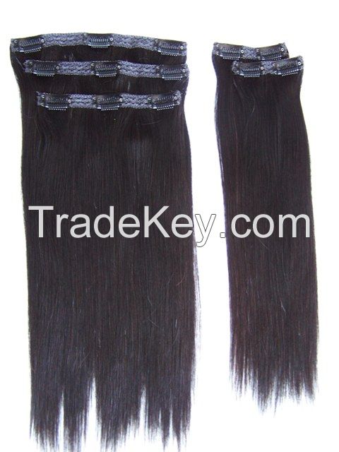 Top quality Clip-in human Hair Extensions with different Colors