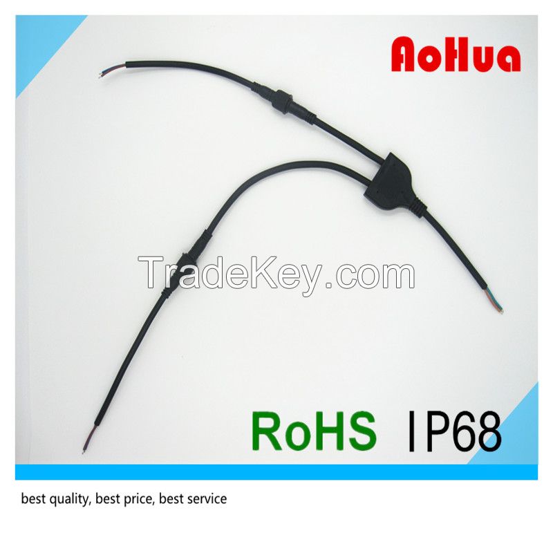nylon 2 outputs, electric cable splitter, Y connector with high quality