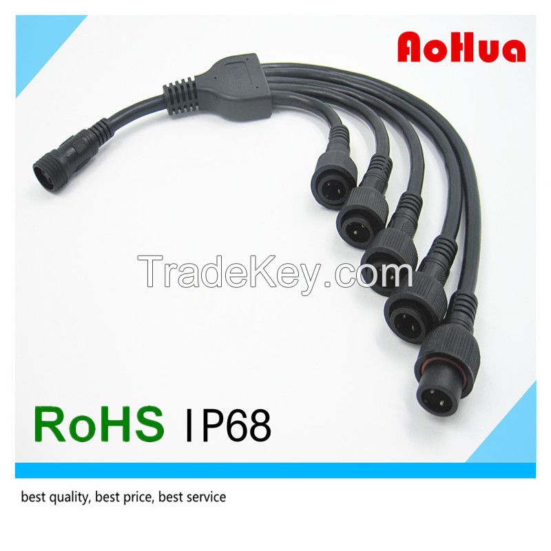 Hot Sale Aohua 1 input 5 outputs IP68 Wire Spliiter LED lights Y Connector