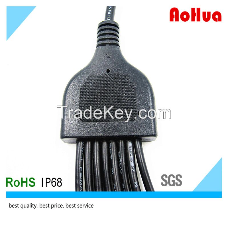 Splitter 1 to 8, IP68 customize waterproof cable Y connector