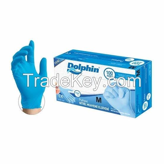 100   DOLPHIN Black Strong CHEAP Nitrile Gloves Disposable Powder Free Healthcare