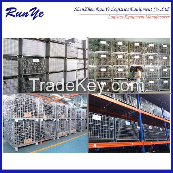 foldable storage cage used for transportation and auto parts hardware industries wire pallet