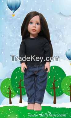 Black T-shirt and Jeans fits 18 inch dolls