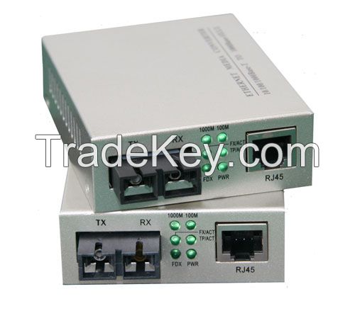 10/100/1000M ethernet SFP fiber Media Converter 850nm/1310nm