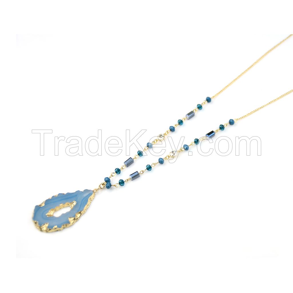 2015 New Design Sapphire Natural Stone Attractive Necklace