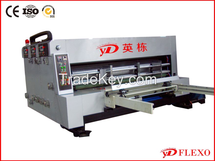 Full automatic four color printing and slotting machine