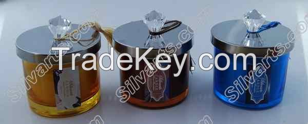 7x6 painting glass jar candle with metal lid