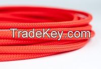 Flexible 4mm Red Round PET braided cable sleeve & wire sleeving