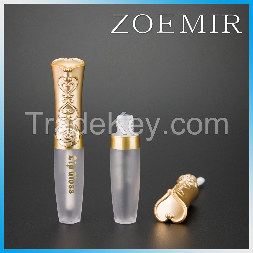 gold Crown pattern  makeup private label lipgloss packing tube for princess