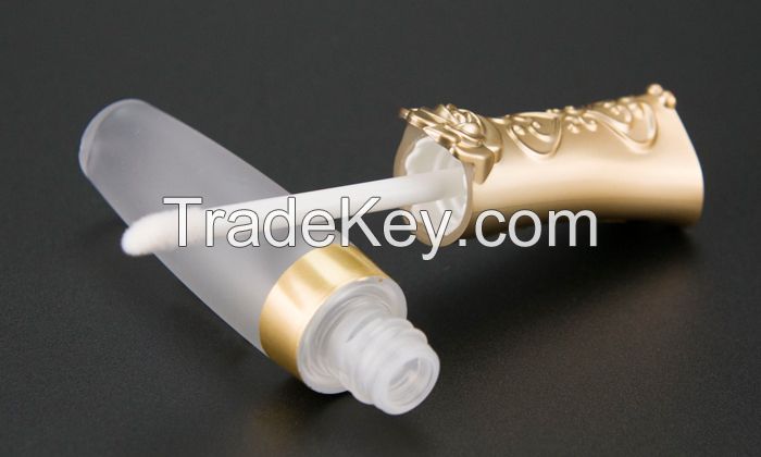 gold Crown pattern  makeup private label lipgloss packing tube for princess