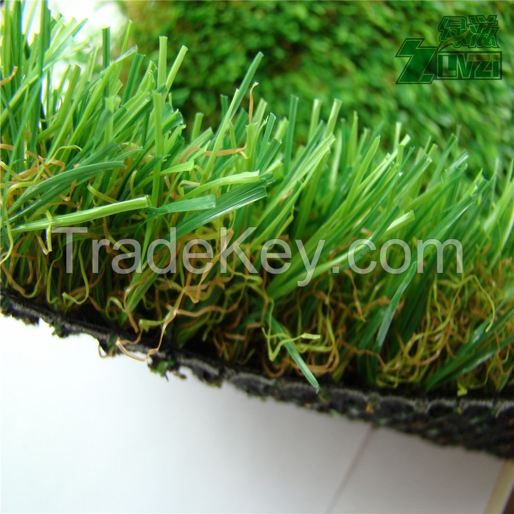 4 tone landscaping artificial grass for decoration