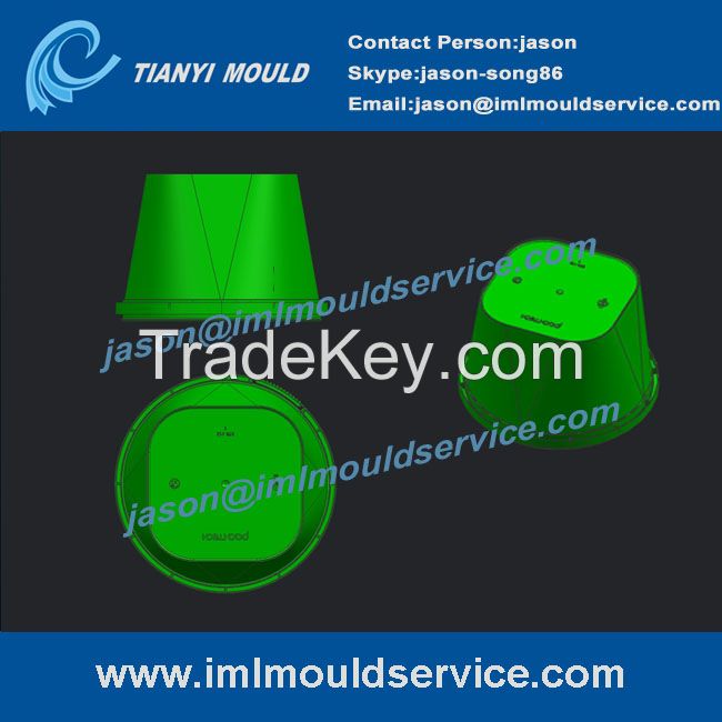 thin-walled plastics injection molding  thin walls round container mold structure