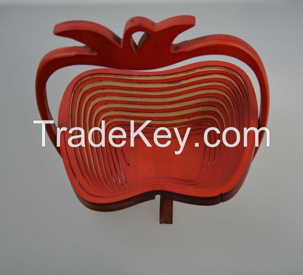 HOT Russia Dubai Color Elegant Foldable Wood Fruit Basket Family Kitchen Household Multifunction Gift Item
