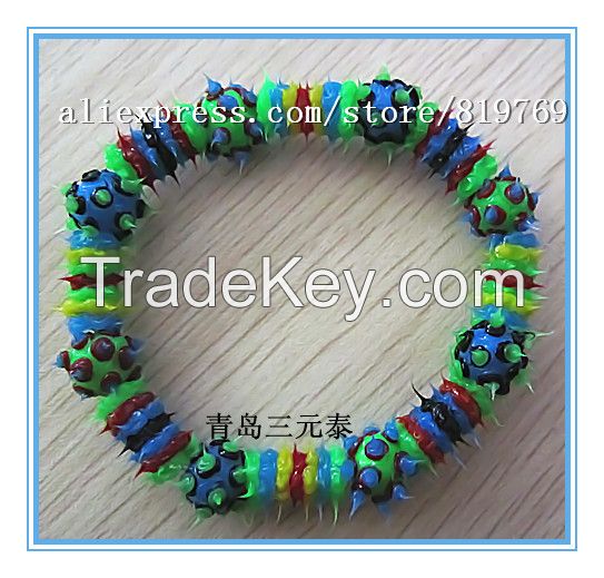 silicone spike beaded bracelet rainbow bracelet