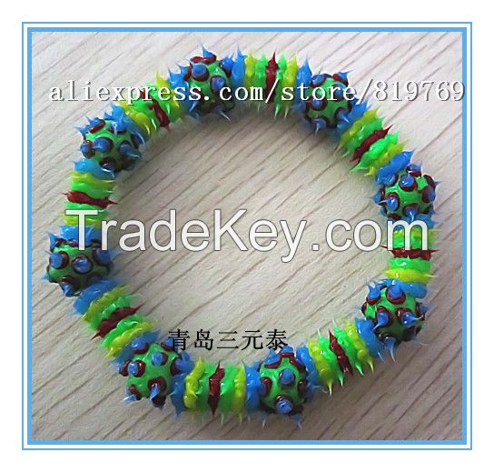 silicone spike beaded bracelet rainbow bracelet