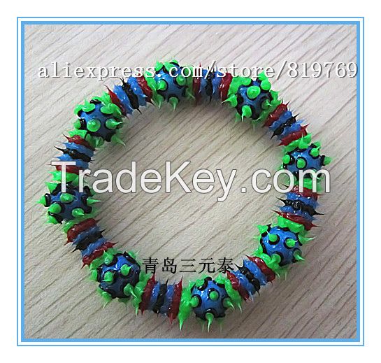 silicone spike beaded bracelet rainbow bracelet