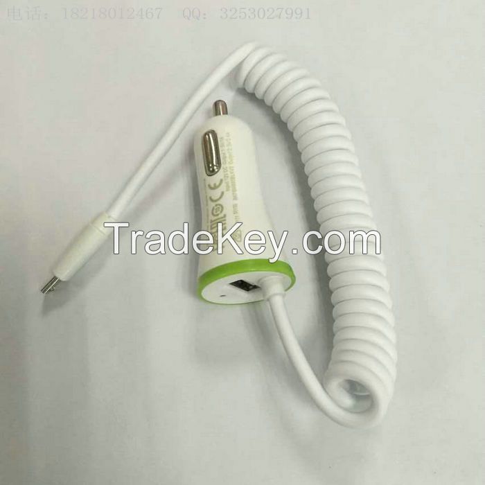 Car Charger with 3.4A , with fixed spring wire