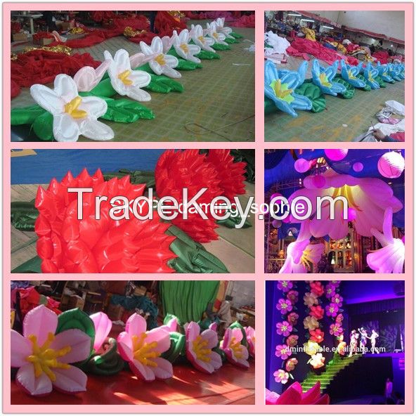 Inflatable flowers for stage decoration