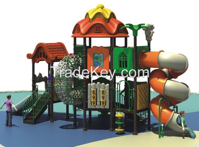 Bright color plastic playground slides