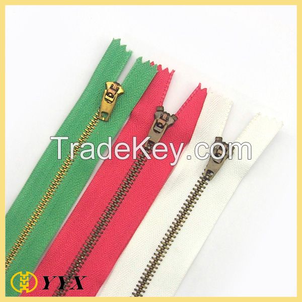 China Wholesale Zipper Semi Auto Lock YG Slider Metal Zipper for Jeans