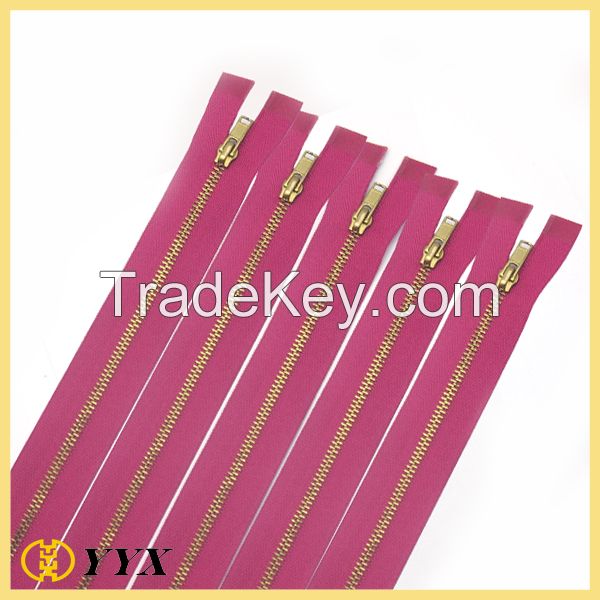 China Wholesale Zipper Semi Auto Lock YG Slider Metal Zipper for Jeans