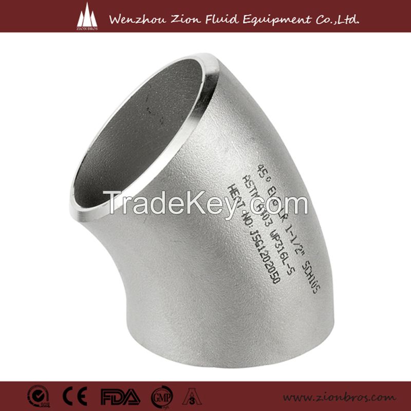 45 degree stainless steel elbow