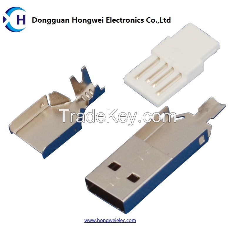 Male Solder Three-Piece Suits USB 2.0 Connector