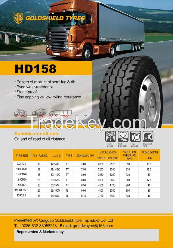 Goldshield brand  315/80R22.5 truck tire 