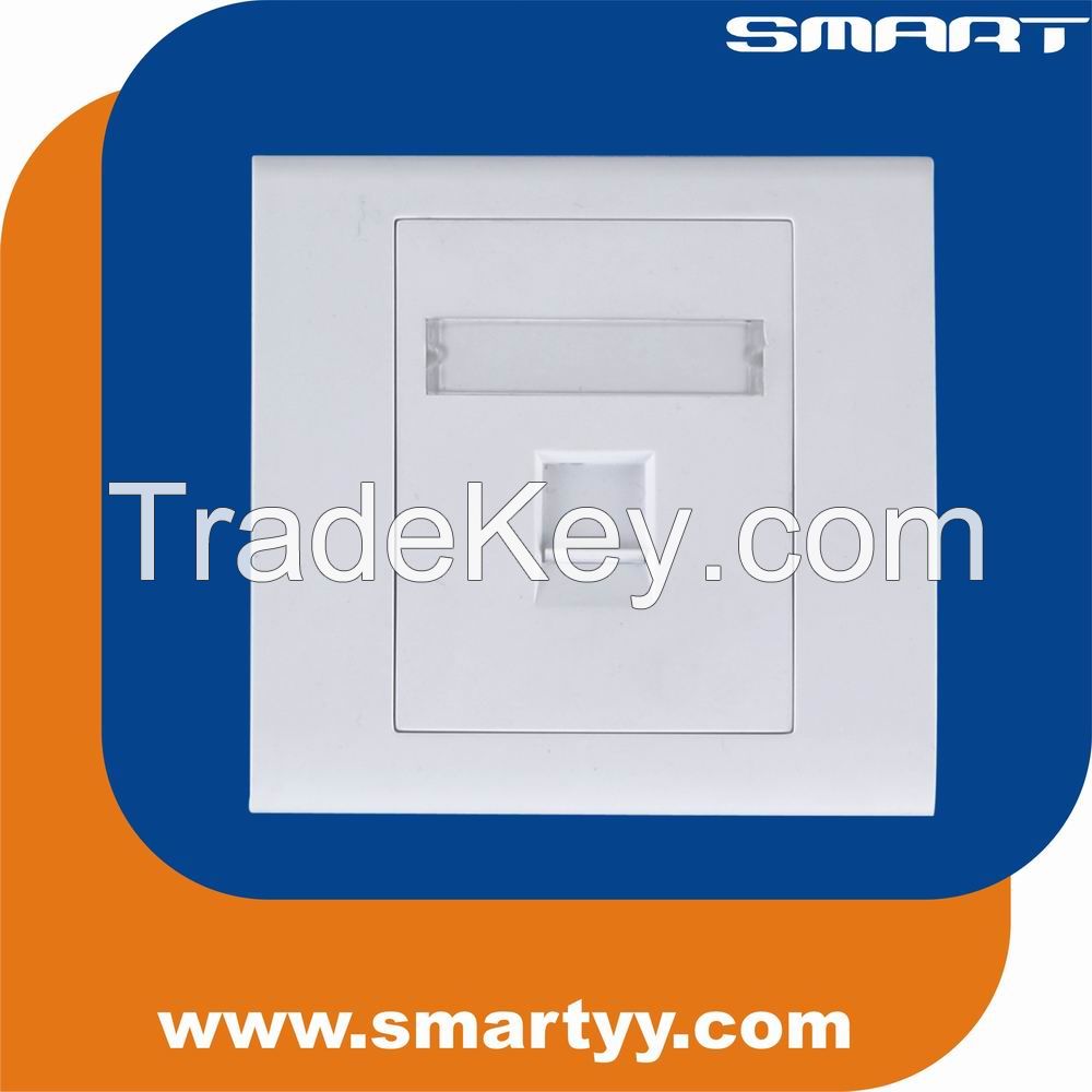 1 port Flat Shuttered RJ45 systimax faceplate