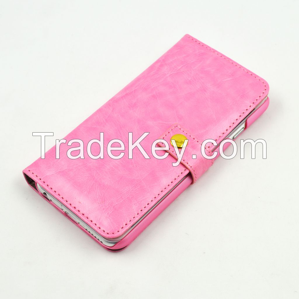 fashion card package PU leather case for iphone 6 phone case