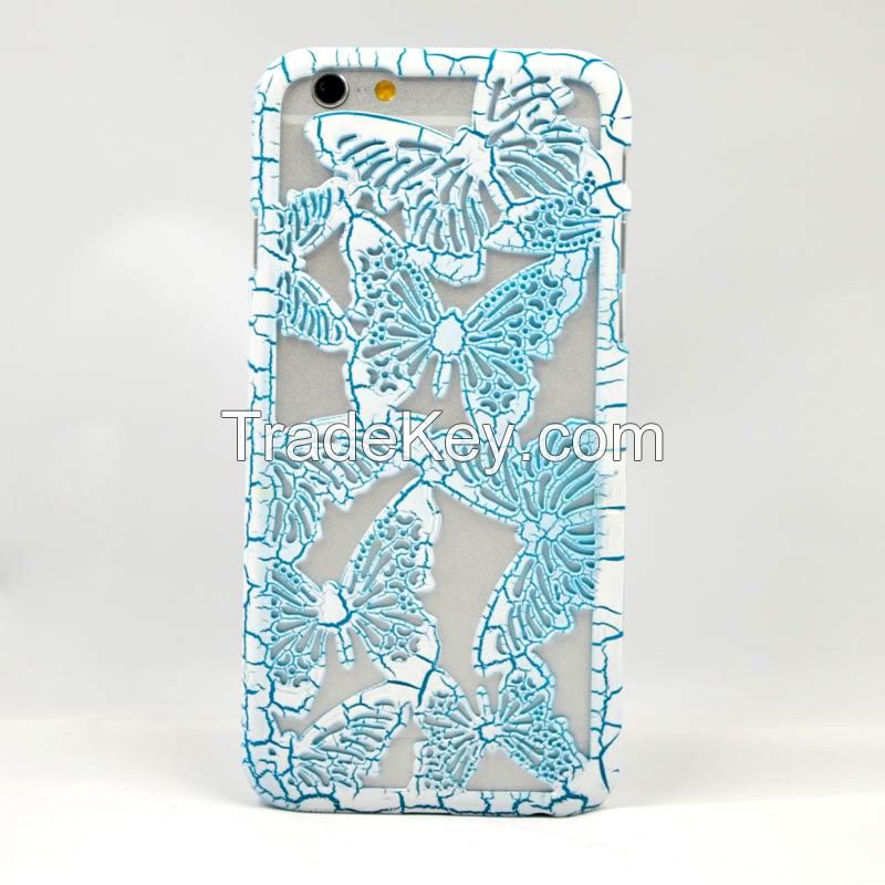 New style crack section butterfly hollow protective case for iphone 6