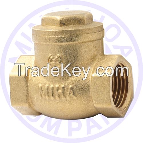 BRASS SWING CHECK VALVE - MIHA BRAND, WITH NBR GASKET