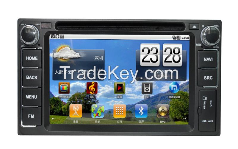 Built-in GPS 6.2 inch Car DVD Android 2.3 OS player car steroe audio DVD player universal For Toyota, support wifi