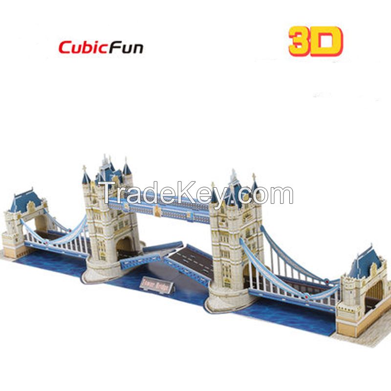 DIY Tower Brige London 3D puzzle 120PCS paper Realistic bridge 3D model