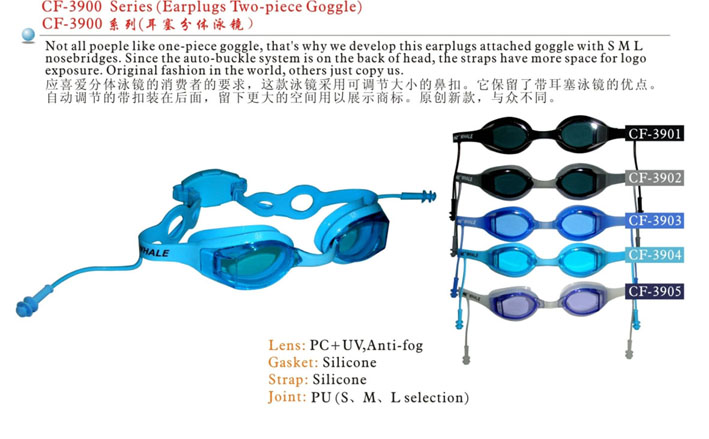 Earplugs two-piece goggle