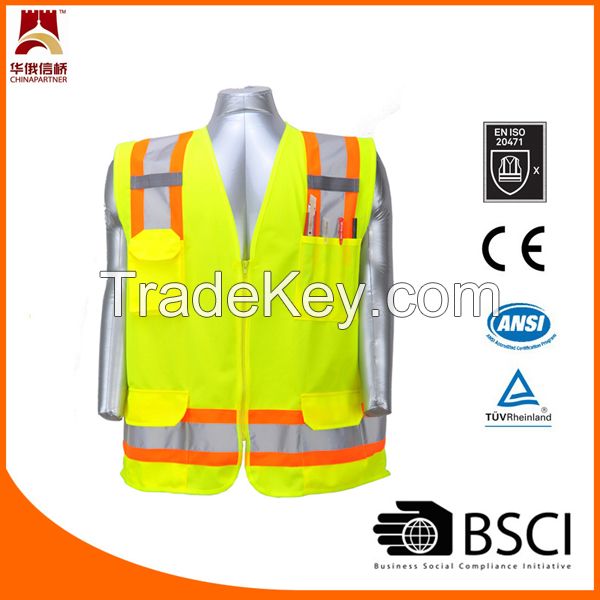 ANSI107 TC 65% 35% Hi Viz Reflective Safety Vest